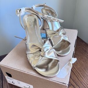 J Crew Heeled Twist Sandals NIB